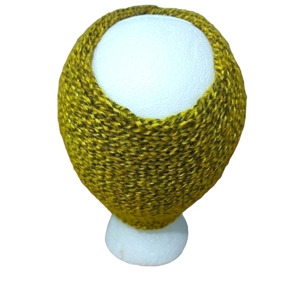 Hand Knit Twisted Golden  Yellow And Grey Headband Size Youth/Sm Adult - Picture 5 of 6